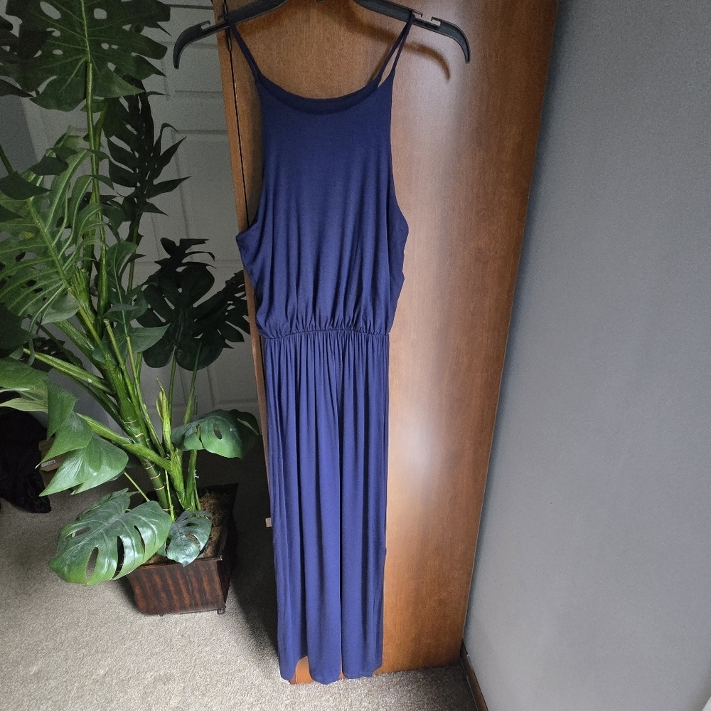 Lush Navy Blue Sleeveless Maxi Dress